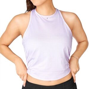 Fabletics Bea Tank Top Criss Cross Straps Open Back Sky Purple Heather Large